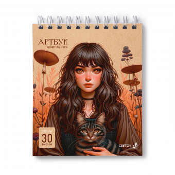 Артбук 175*200 мм 30л "Грибная фея", на гребне, блок бежевый, Светоч/А309_01951 (2/14)