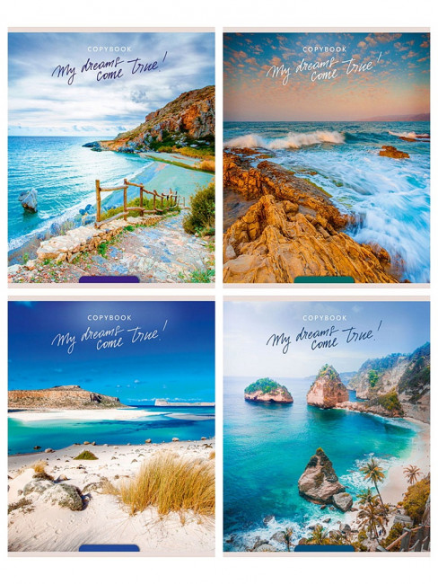 Тетрадь 96 клетка "Прибрежные виды" скрепка, Проф-Пресс/96-7919 (6/48)