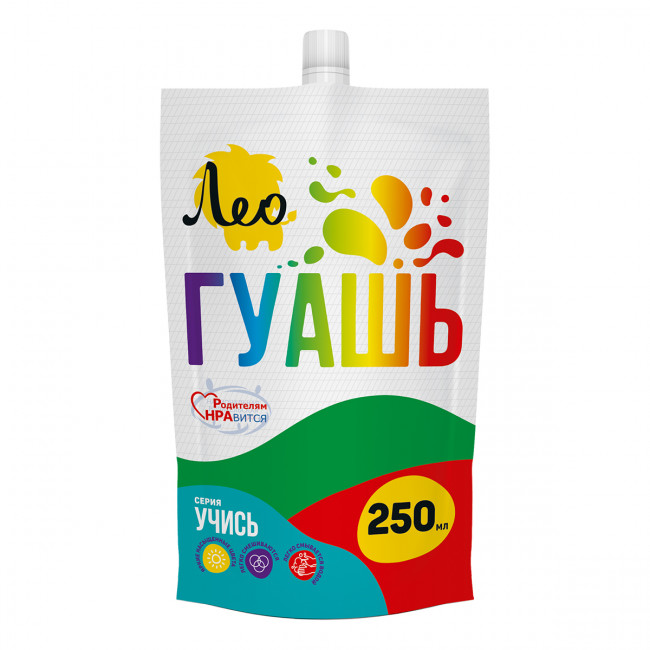 Краска гуашь 250мл, зеленая, Учись Лео/LGD-250 №614