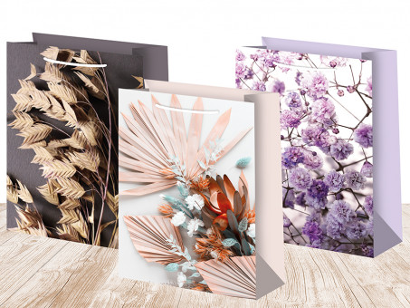 Пакет подарочный 14смх20см "Сухоцветы", мат. лам, ассорти, Микрос/ч45413 (12)