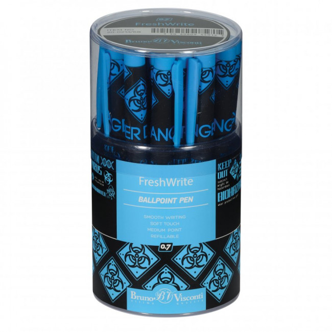 Ручка шариковая 0,7мм синяя "FreshWrite. Биологическая опасность!", BV/20-0214/68 (24) Ручка шариковая 0,7мм синяя "FreshWrite. Биологическая опасность!", BV/20-0214/68 (24)