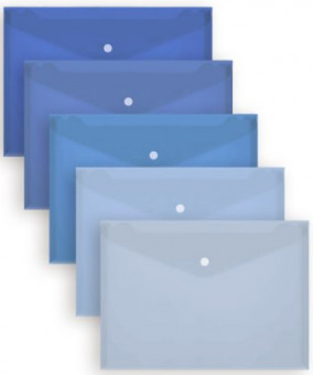 Папка с кнопкой А-4   DI-3 "Синие оттенки" INTELLIGENT 33х23см, пластик, ассорти, штрихкод на папке (10/250/500)