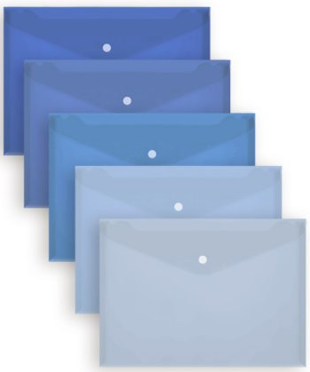 Папка с кнопкой А-4   DI-3 "Синие оттенки" INTELLIGENT 33х23см, пластик, ассорти, штрихкод на папке (10/250/500)