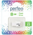 Флеш накопитель (память) USB 2.0, 8GB, цвет белый, Perfeo/PF-M01W008