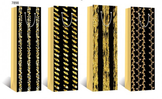 Пакет 12*35*9см подарочный "Золотое настроение" на бутылку, 7898 (12) Пакет 12*35*9см подарочный "Золотое настроение" на бутылку, 7898 (12)