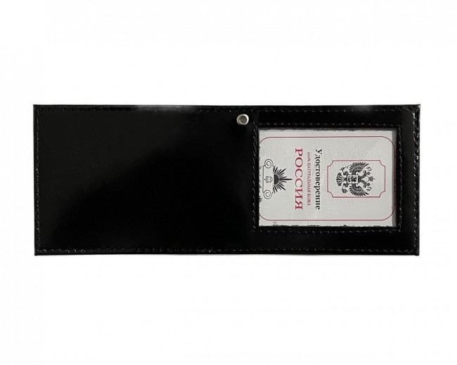 Обложка на удостоверение WENZER OFFICE, с окном без тиснения с люверсом, черный Обложка на удостоверение WENZER OFFICE, с окном без тиснения с люверсом, черный