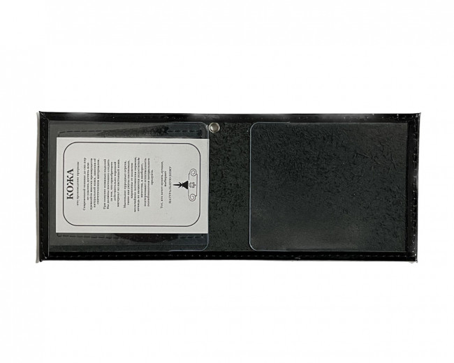 Обложка на удостоверение WENZER OFFICE, с окном без тиснения с люверсом, черный Обложка на удостоверение WENZER OFFICE, с окном без тиснения с люверсом, черный