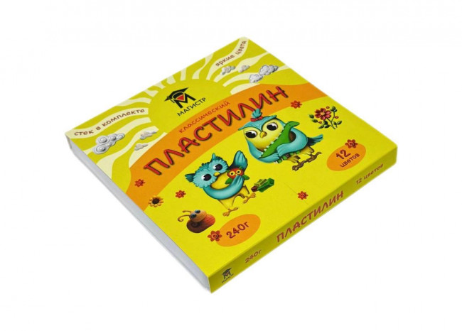 Пластилин классический  Магистр 12 цв., 240г  (96)