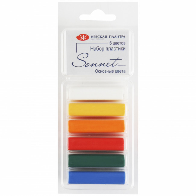 Пластика 120гр 6цв "Основные цвета", Сонет Невская палитра/59103592