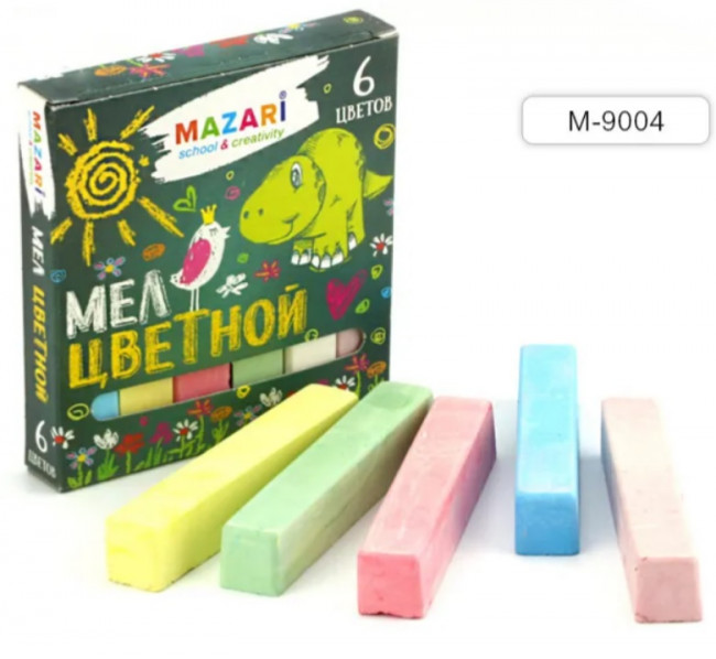 Мел цветной, 6 цветов, карт.коробка
