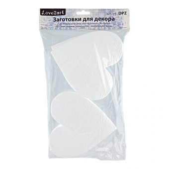 Заготовка для декорирования " Сердечки" 150мм 15 х2 х15см 4шт, №01, Love2art/DPZ-25