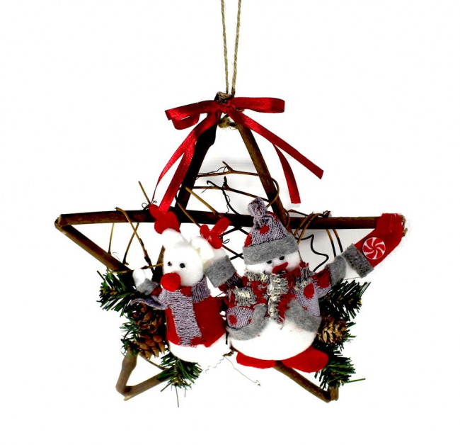 ПОДВЕСКА, КРИСТАЛЛ-КАНЦ «ЗВЕЗДА», 24Х24 СМ, ДЕРЕВО, E07095