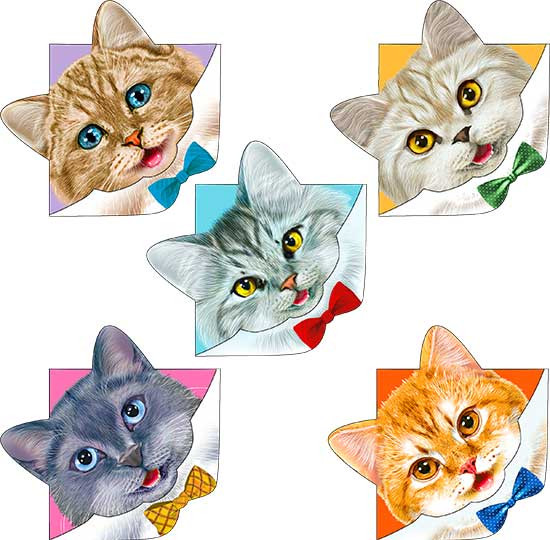 Набор закладок "Котики", 5шт, нз-06 Набор закладок "Котики", 5шт, нз-06