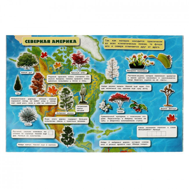 Развивающая активити «Атлас мира. Растения». Формат:210х285мм 8стр, Умка