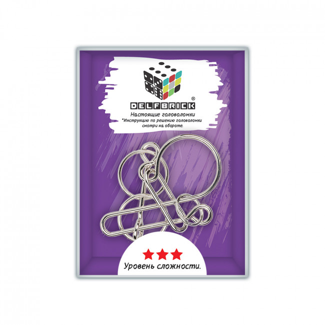 Головоломка металлическая "Р-узел" 6 элементов, DELFBRICK/DLM-45