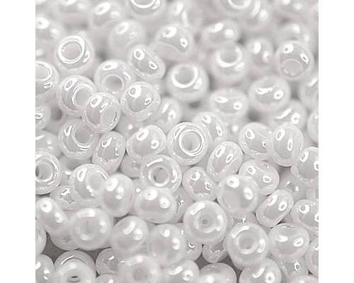 Бисер "ASMAR" размер №12, вес: 50 г, белый перламутровый