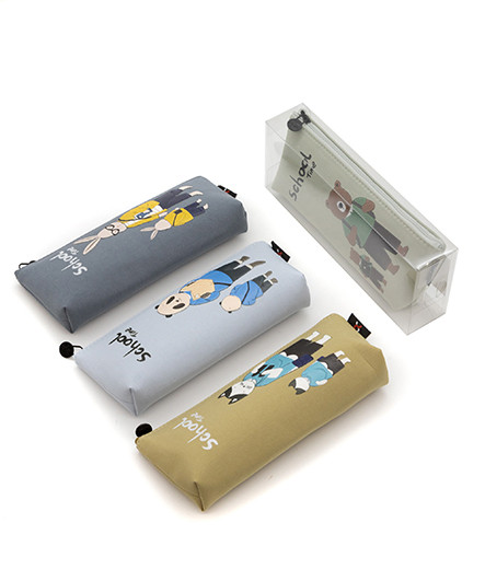 Пенал   CK-130 "Зверята-ученики" косметичка, текстиль, цвета ассорти, в упаковке ПВХ (1/12/288)