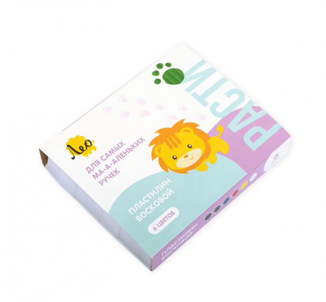 Пластилин восковой 72г 6цв, "Расти" Лео (36)