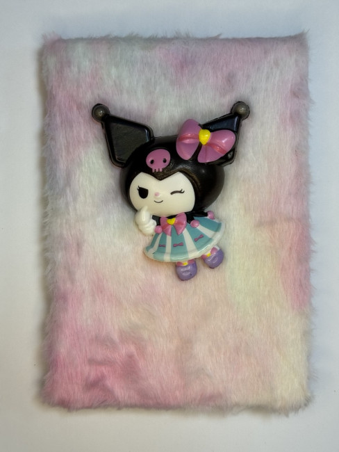 Блокнот детский А5 80л клетка"My Melody", меховая обложка с игрушкой-свиш, MAG-1645