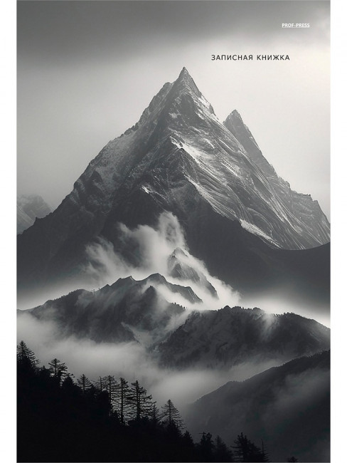 Записная книжка А4 96л клетка "Горы в тумане", 7БЦ, склейка, Проф-Пресс/Б96-0858 (12)