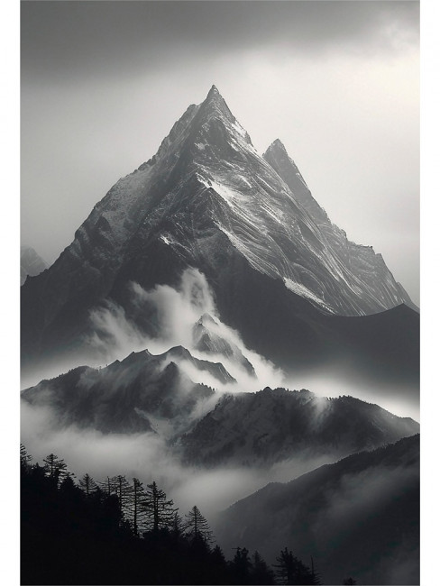 Записная книжка А4 96л клетка "Горы в тумане", 7БЦ, склейка, Проф-Пресс/Б96-0858 (12)