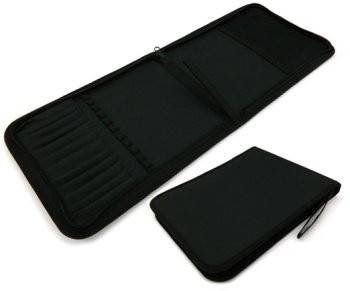 Пенал для кистей YG-1 текстиль, 26*20см, на 12 предметов, прямоугольный, черный, на молнии (1/60)