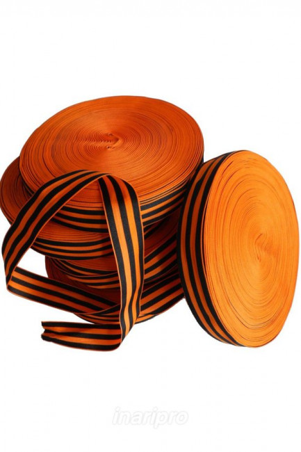 ЛЕНТА ГЕОРГИЕВСКАЯ, КРИСТАЛЛ-КАНЦ, 10ММ, РУЛОН 50М, ЧЕРНО-ОРАНЖЕВЫЙ, ГЕОР-10Х50М