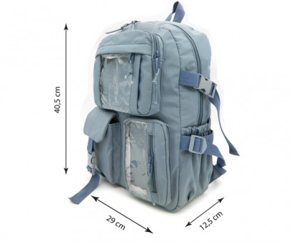 Рюкзак   WC-8 Синий 40*29*10см, текстиль, 1 отделение, 6 наружных карманов, 3 внутренних, в ПВХ-пакете (1/30)