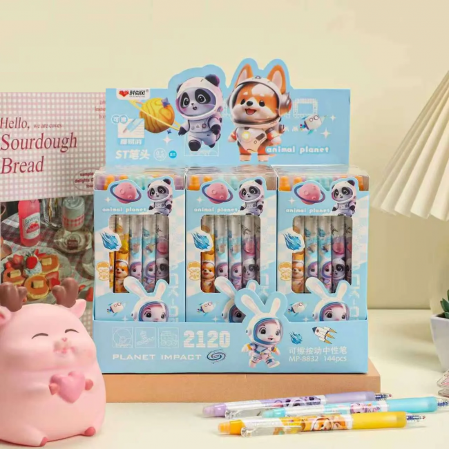 Ручка автоматическая гелевая синяя 0,5мм Магистр "Planet Impact", со стираемыми чернилами, MP-8832