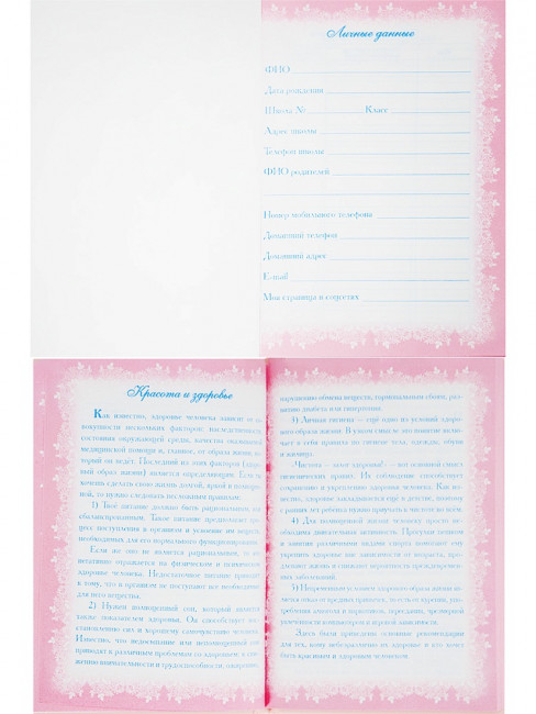 Записная книжка для девочек А6 80л линия "Весенняя прогулка", склейка, Проф-Пресс/80-7279 (20)