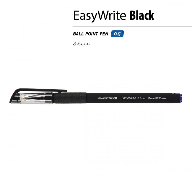 Ручка шариковая 0,5мм синяя "EasyWrite. Black", BV/20-0051 (24)