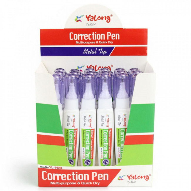 Корректирующая ручка 8мл, Yalong/YL-140B (24) Корректирующая ручка 8мл, Yalong/YL-140B (24)