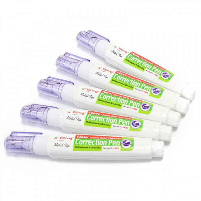 Корректирующая ручка 8мл, Yalong/YL-140B (24) Корректирующая ручка 8мл, Yalong/YL-140B (24)