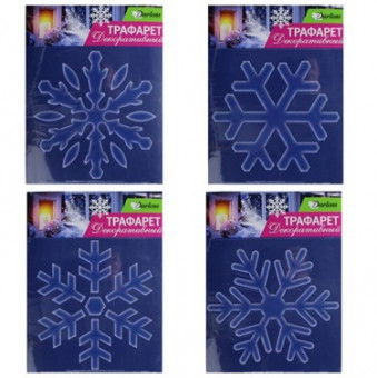 ТРАФАРЕТ ВИТРАЖНЫЙ, DARLENS «СНЕЖИНКА», 25Х25 СМ, АССОРТИ
