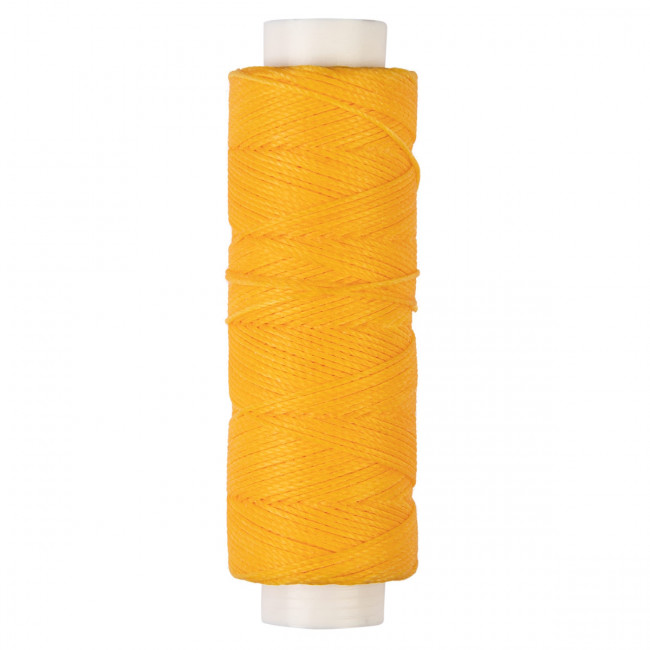 Нитки 0.45мм 40м для кожи вощёные кручёные, № 009 жёлтый, Промысел/LC-005 Нитки 0.45мм 40м для кожи вощёные кручёные, № 009 жёлтый, Промысел/LC-005