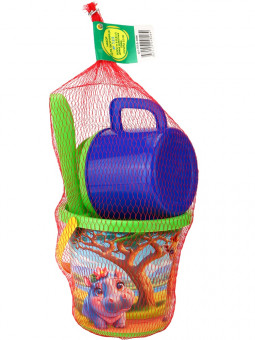 Песочный набор "Дикие Животные 1": ведро, лопатка 22см, лейка, №123, Рыжий Кот/НАБ-4806