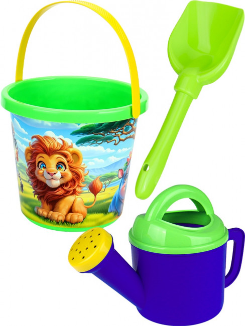 Песочный набор "Дикие Животные 1": ведро, лопатка 22см, лейка, №123, Рыжий Кот/НАБ-4806 Песочный набор "Дикие Животные 1": ведро, лопатка 22см, лейка, №123, Рыжий Кот/НАБ-4806