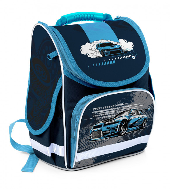 Рюкзак подрост. Schoolformat BASIC RIDE FOR LIFE 17 л синий 38х28х16 жестк. каркас 1 отд. молния д/мальчиков