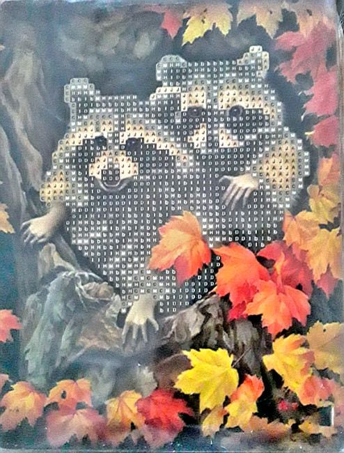 Алмазная мозаика: для детей; еноты в дупле, размер 15*20 см. МС-5412- JK 24983 Алмазная мозаика: для детей; еноты в дупле, размер 15*20 см. МС-5412- JK 24983