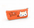 Пенал   BY-515  "Котик" оранжевый с прозрачным силиконовым клапаном на кнопке   (1/12/240)