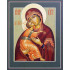 Алмазная мозаика 40*50 на подрамнике "Владимирская икона", частичная выкладка, ALM084