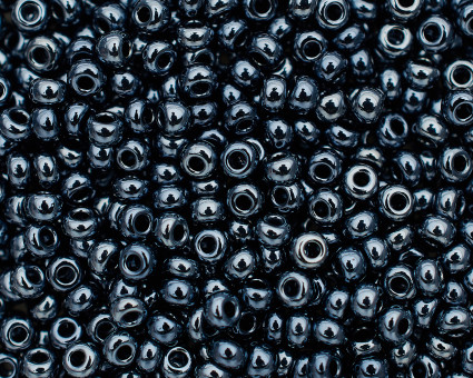 Бисер "ASMAR" размер №12, вес: 450 г, чёрный перламутровый