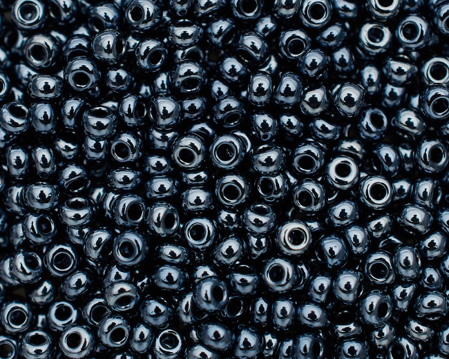 Бисер "ASMAR" размер №12, вес: 450 г, чёрный перламутровый