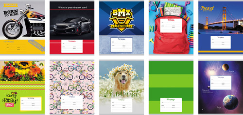 Тетрадь 24л. клетка "Super-Mix-8" (ассорти) 10 дизайнов (BG) (25/150)