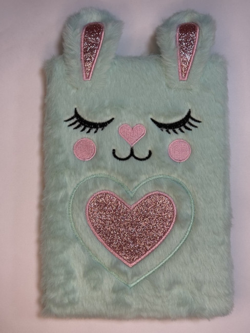 Блокнот детский А5 80л клетка"Заяц", меховая обложка с апликацией, MAG-1635