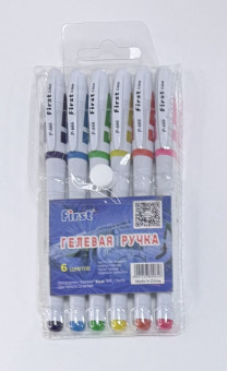 Набор гелевых ручек 6цв 6шт F-666-6 (24)