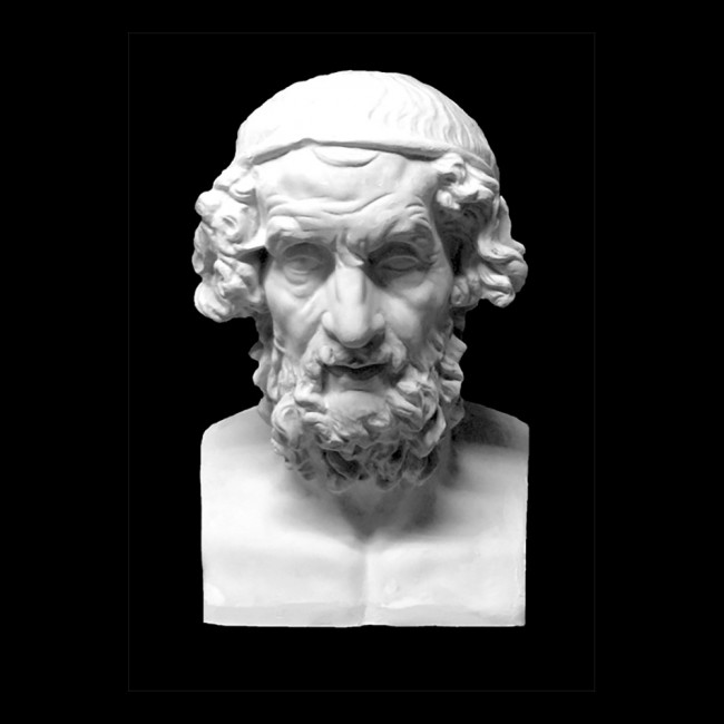 Гомер бюст 27,5*30*44см, гипс, 10-136