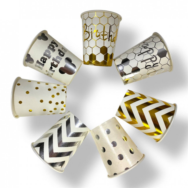 Стаканы 250мл бумажные "День рождения", 10шт, MAG-260153