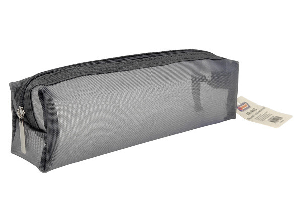 Пенал-косметичка 20х5х6см из органзы, прямоугольный, серый, Asmar