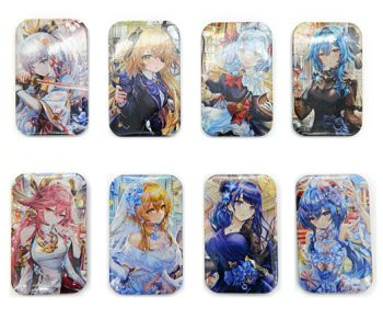 Значки JX-1 "Аниме персонажи" прямоугольные, размер 70х40мм, цвета ассорти, в ПВХ-пакете (10/1000)
